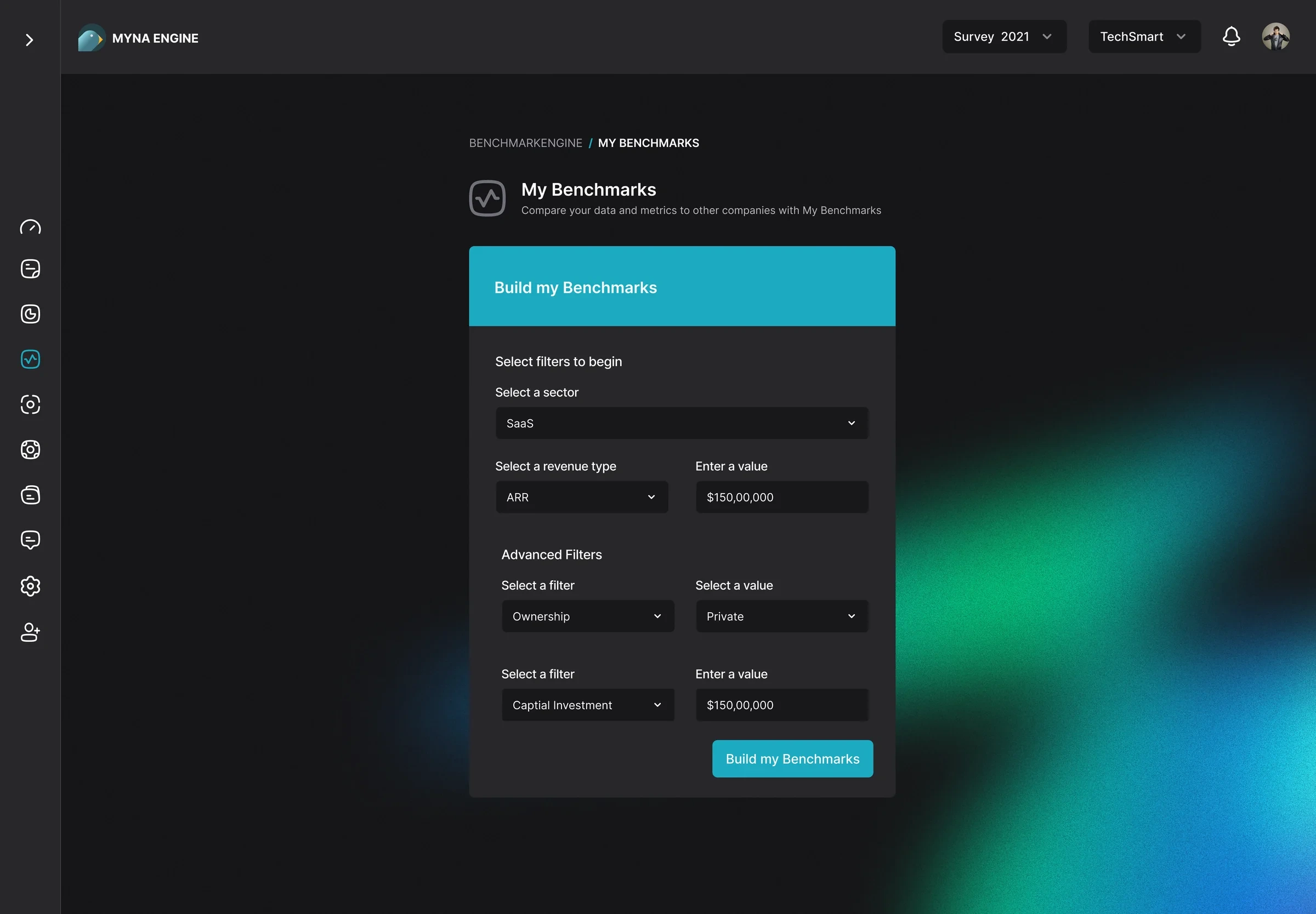 Dashboard filter UI design