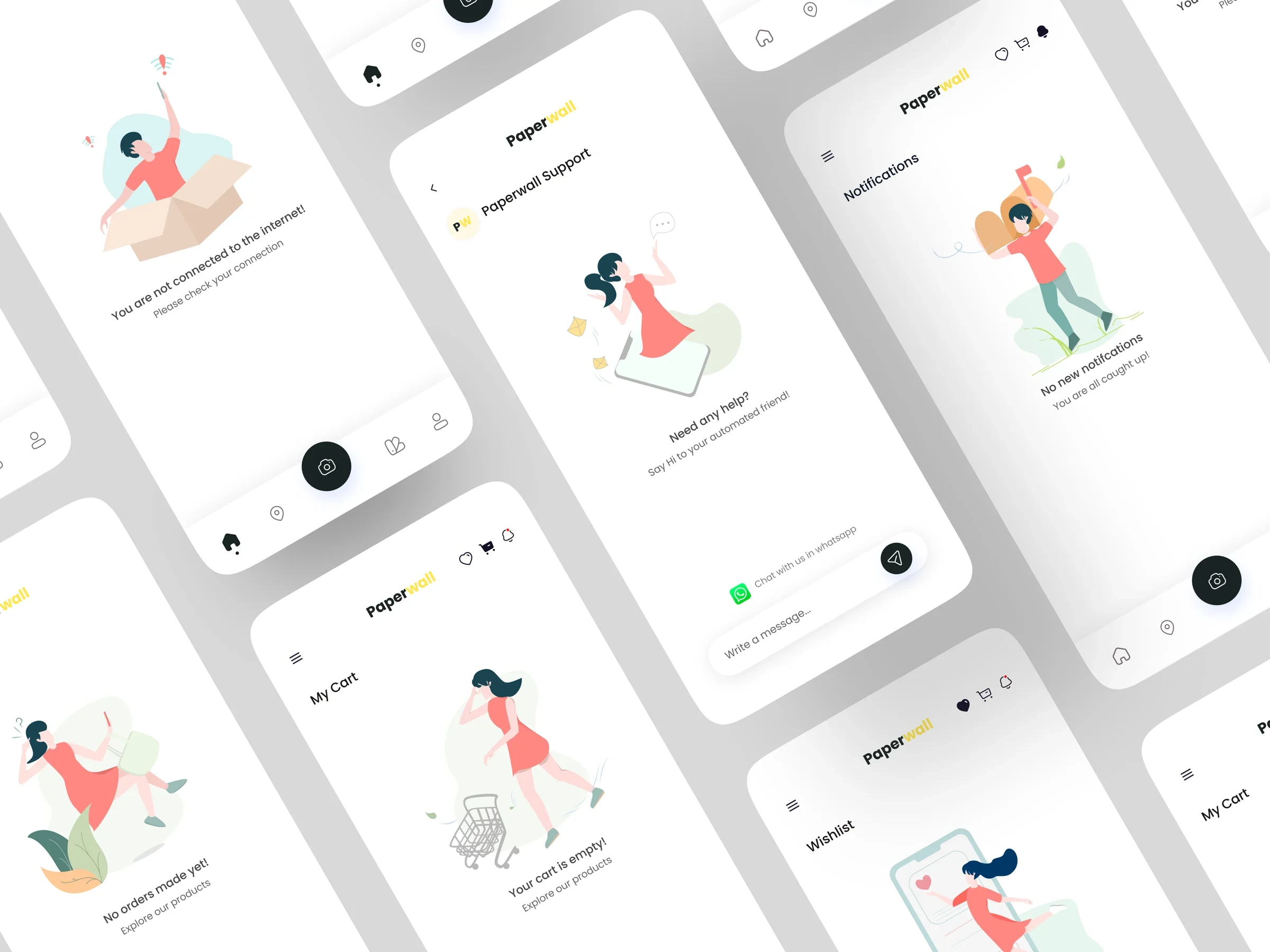 Empty state screen designs