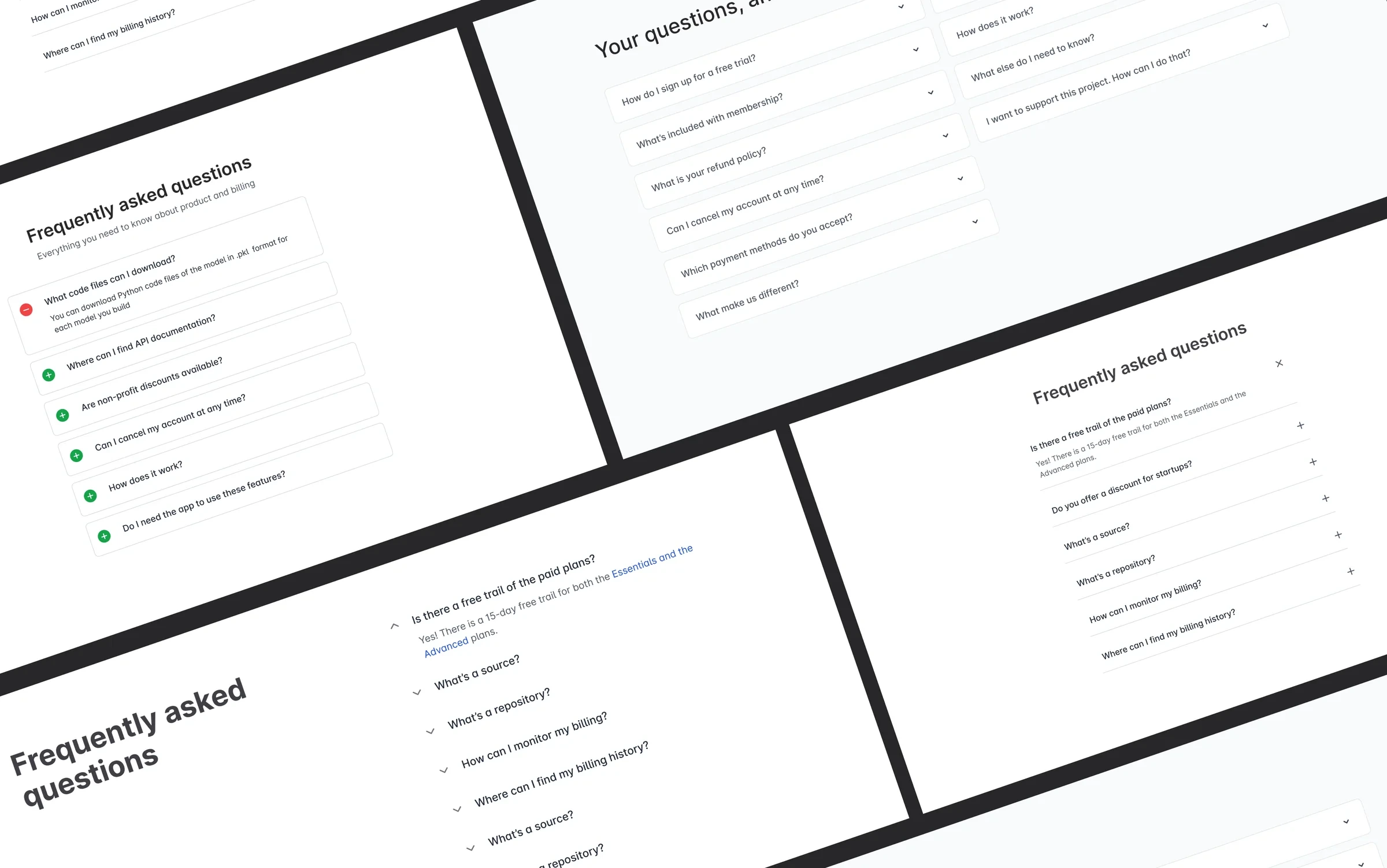 FAQs section design