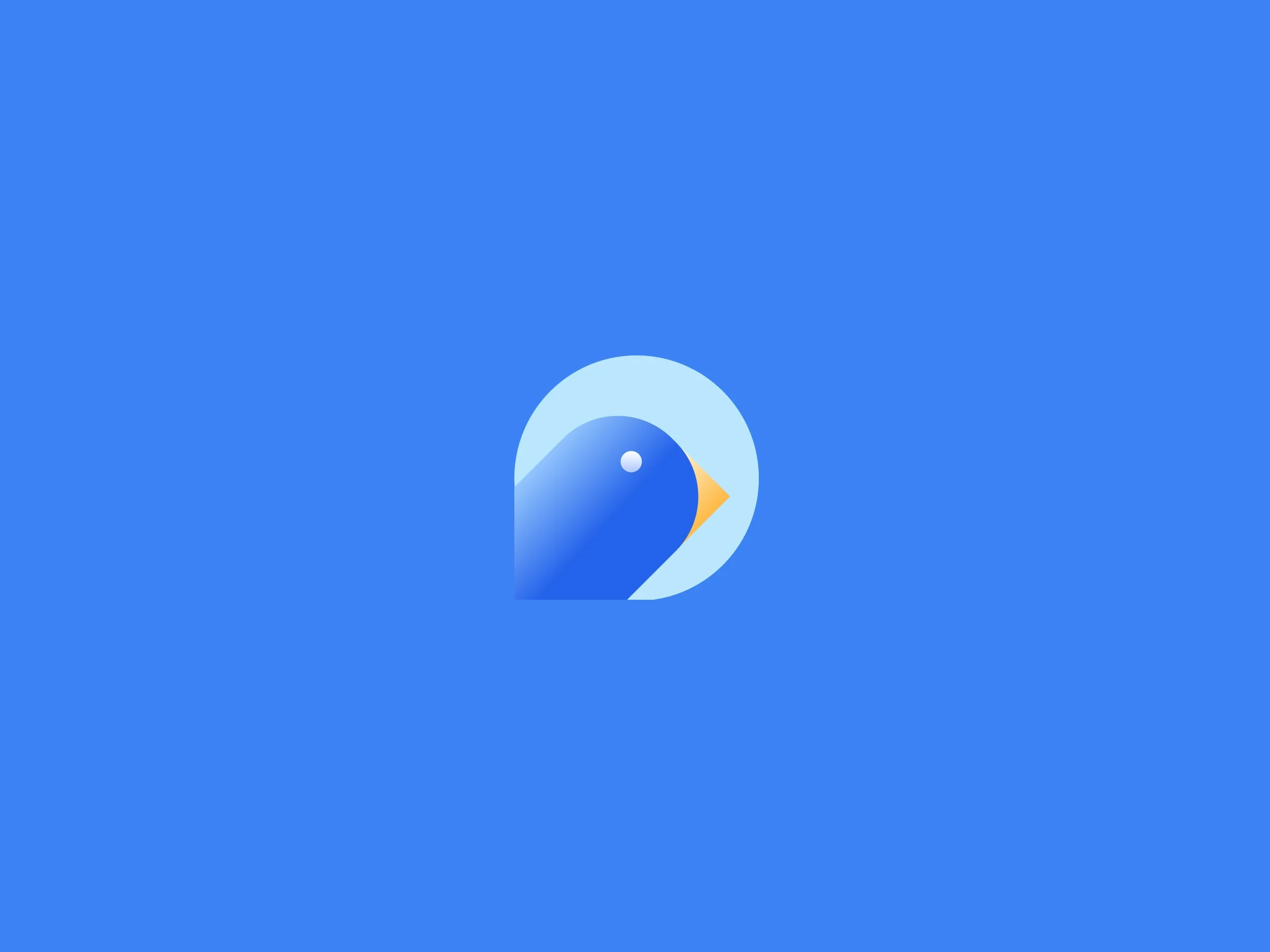 Bird logo design on a blue background