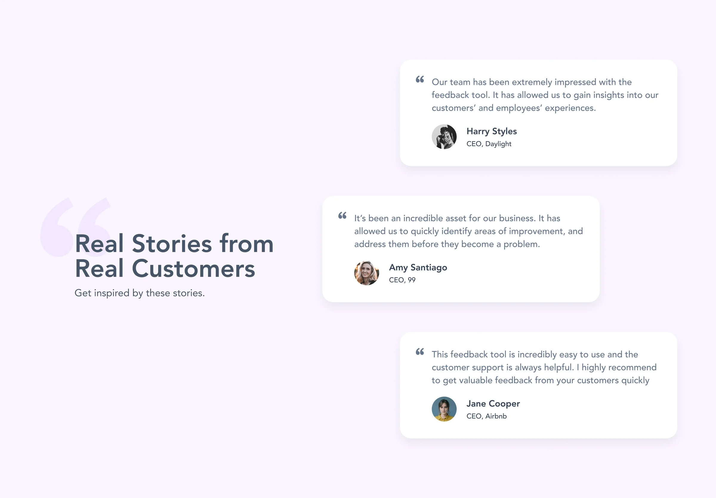 Testimonial section design
